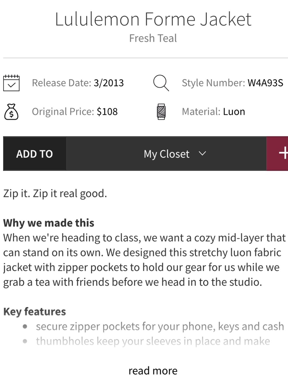 Lululemon Forme Jacket - Picture 10 of 13